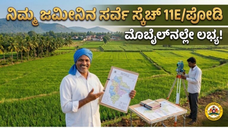 ನಿಮ್ಮ ಜಮೀನಿನ ಸರ್ವೇ ಸ್ಕೆಚ್ (11E/ಪೋಡಿ) ಮೊಬೈಲ್‌ನಲ್ಲೇ ಲಭ್ಯ- HBC – Sketch
